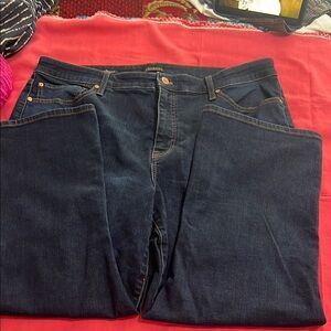 Talbots Dark Blue Crop Flare Jeans. Size 18.